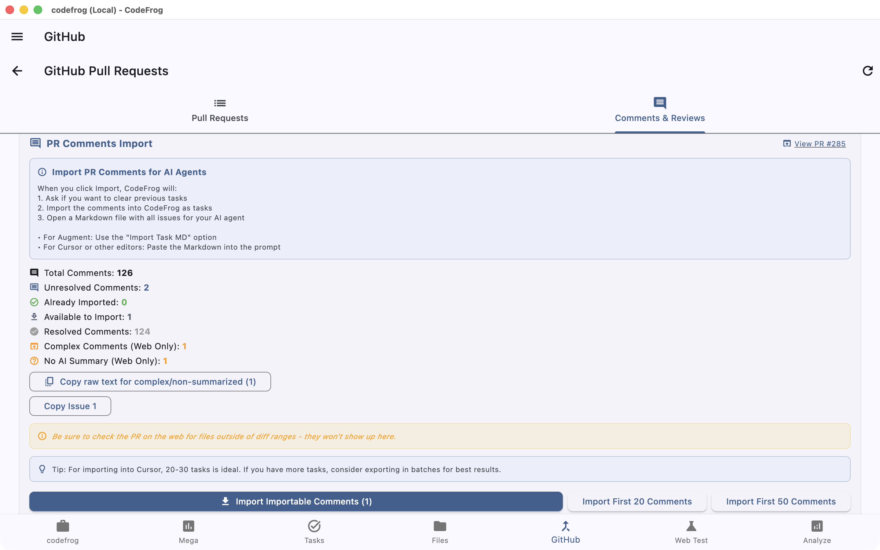 GitHub PR integration